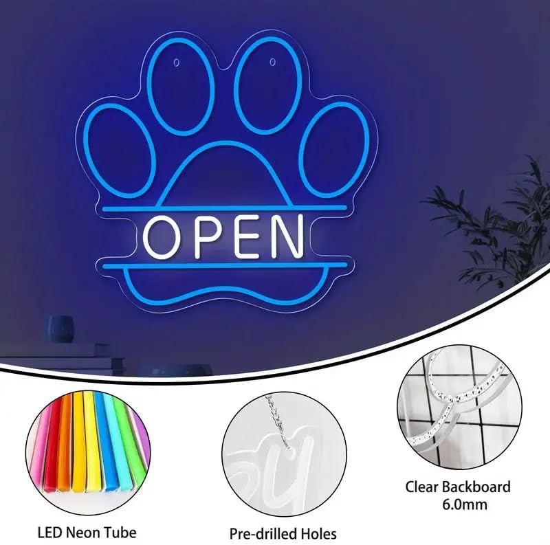 LED Neon Sign USB Dimmable Paw - đánh giá và giá Commercial Printing Shop